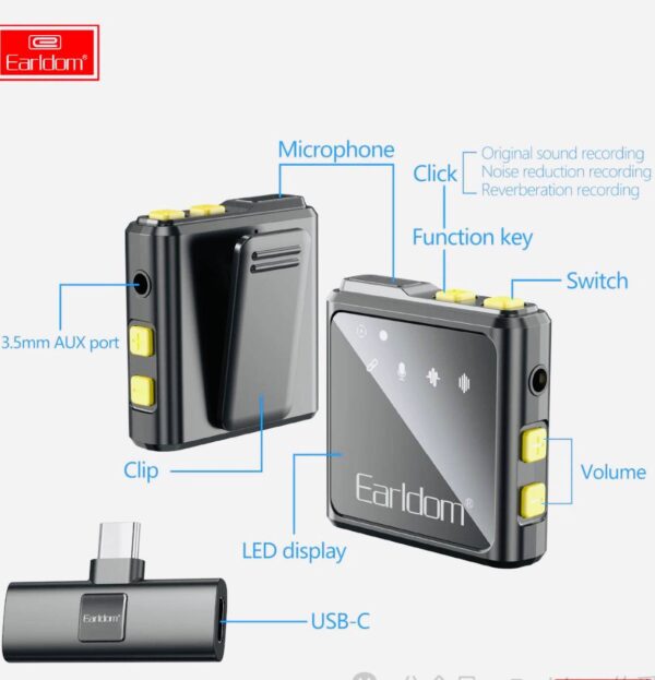 میکروفون یقه ای Earldom مدل MC10C - Image 2