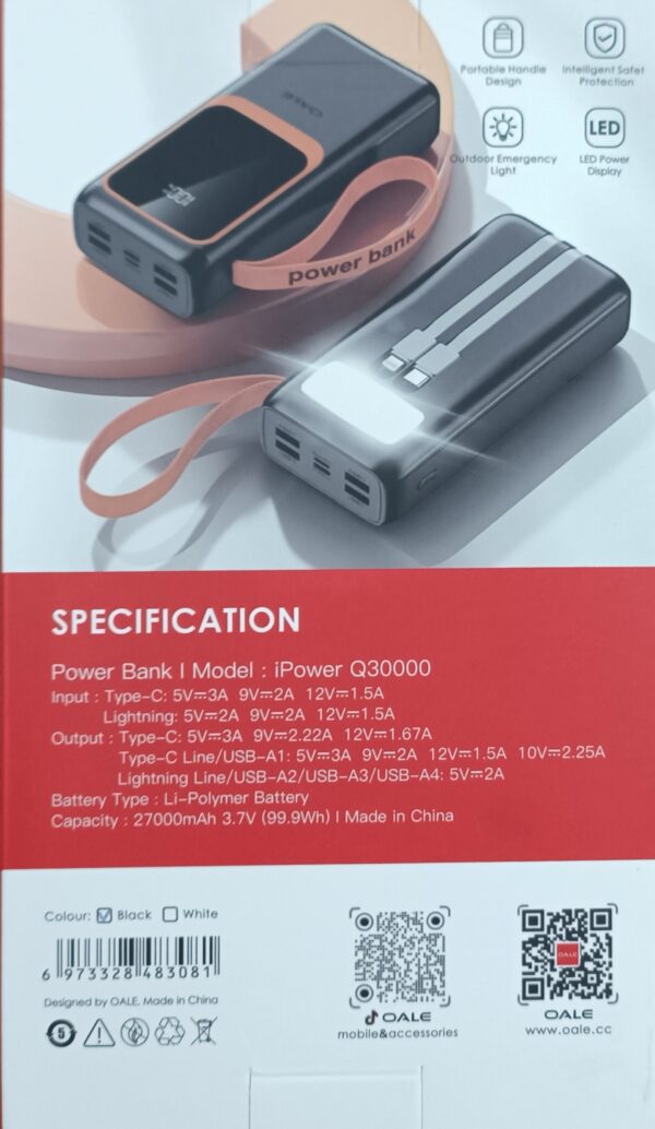 پاوربانک اوآلی 30000 (OALE) مدل iPower Q30000 - Image 6
